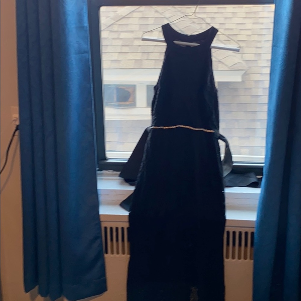 Long lace black dress